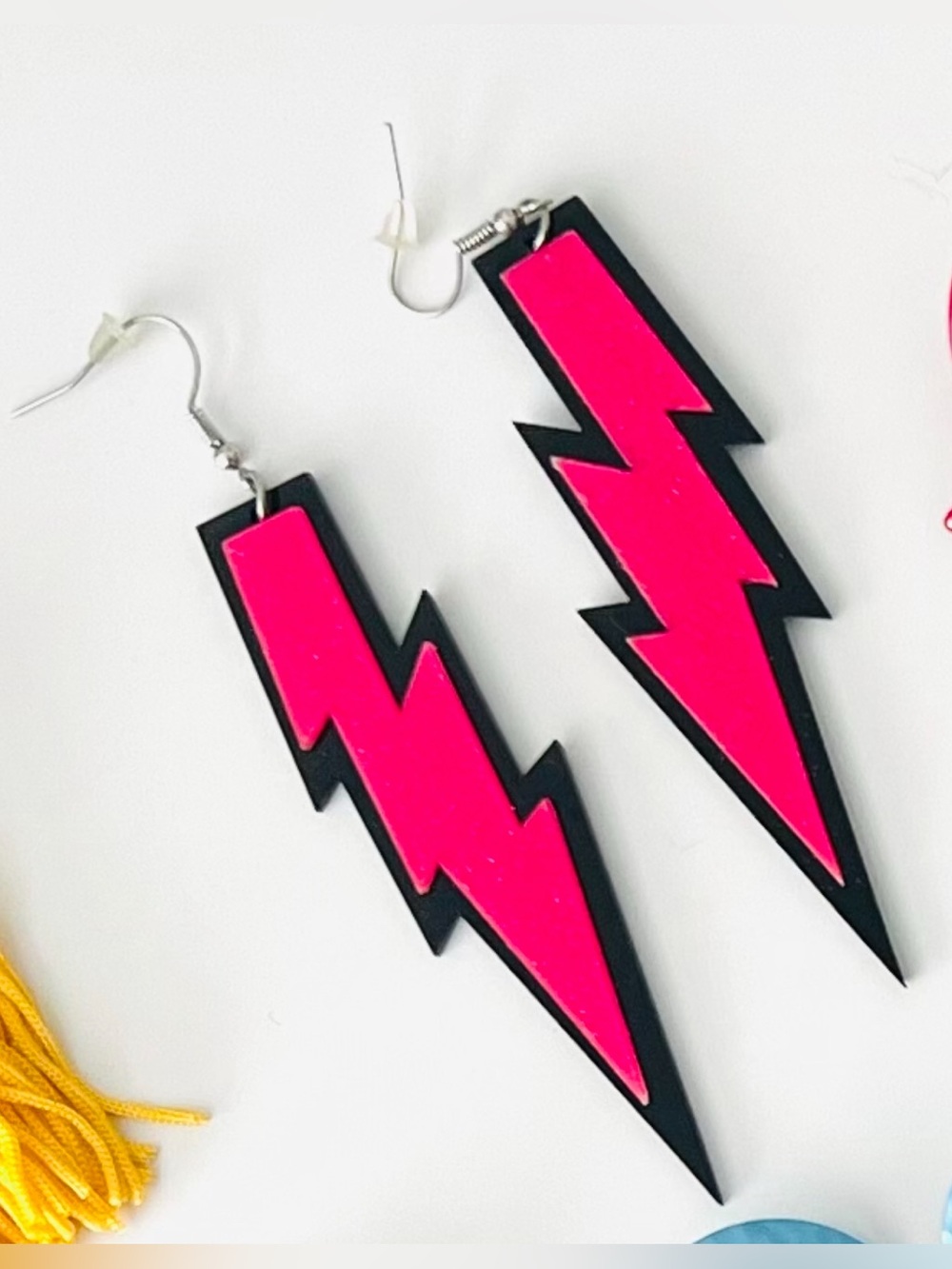 Colorful Fun Geometric Earrings - Picture 2 of 14